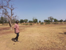 Burkina Faso: Mann in trockener Landschaft.